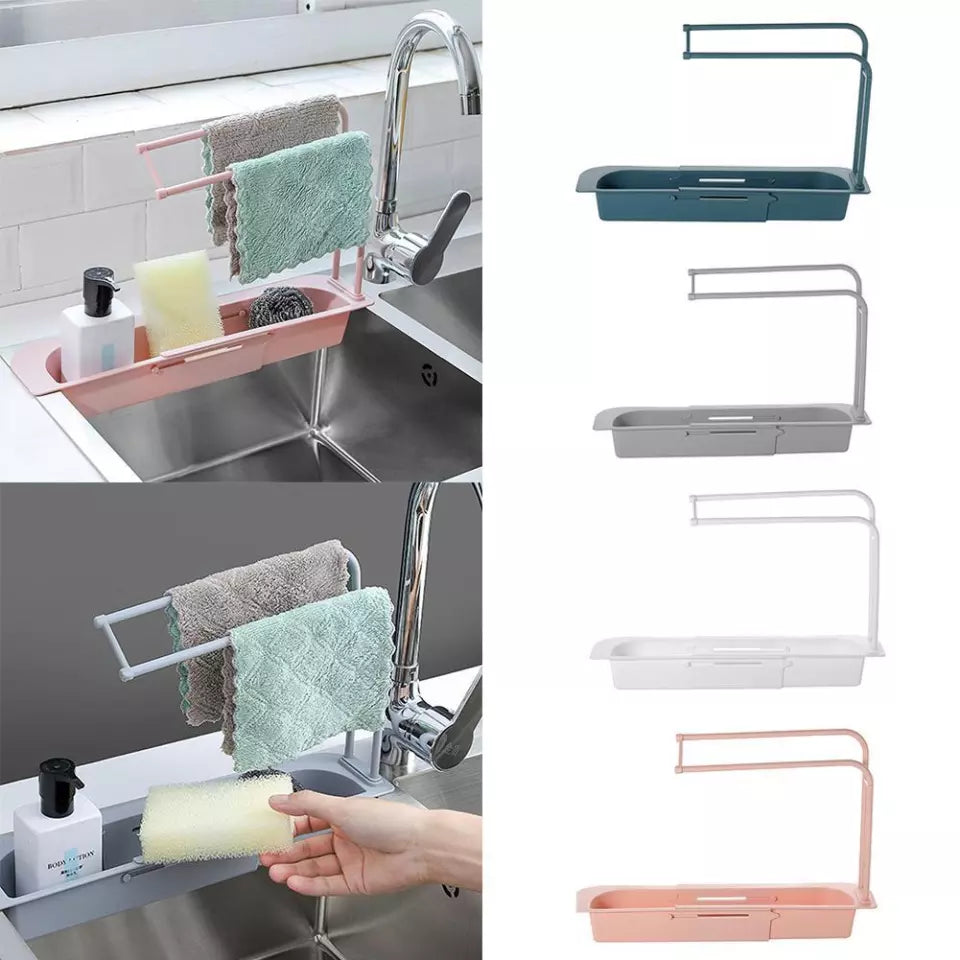 Telescopic Sink Storage Rack Kitchen