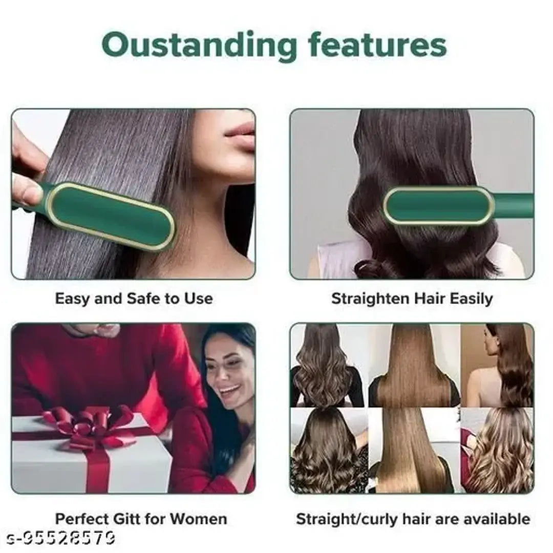 Hair Straightener Comb for Women  Men, Hair Styler, Curler, Straightener Machine Brush/PTC Heating Electric Straightener Brush With 5 Temperature C