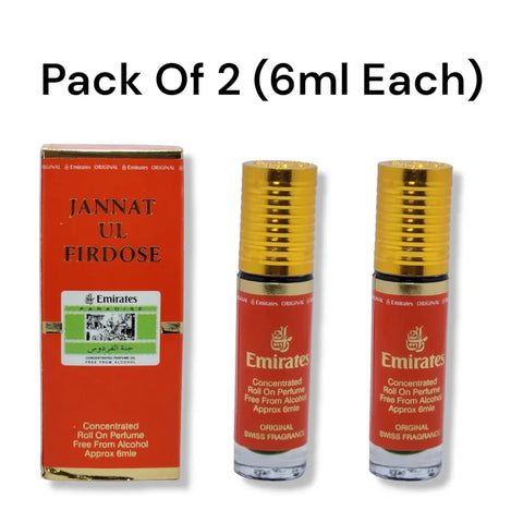 Emirate perfumes Jannatul Firdose Roll-on Perfume Free From Alcohol 6ml (Pack of 2)
