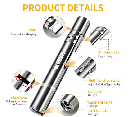 Multifunctional Stainless Steel USB Charging Pet Laser Pointer