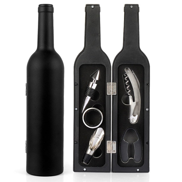 Wine Accessories Set Bottle Shaped (5Pcs)