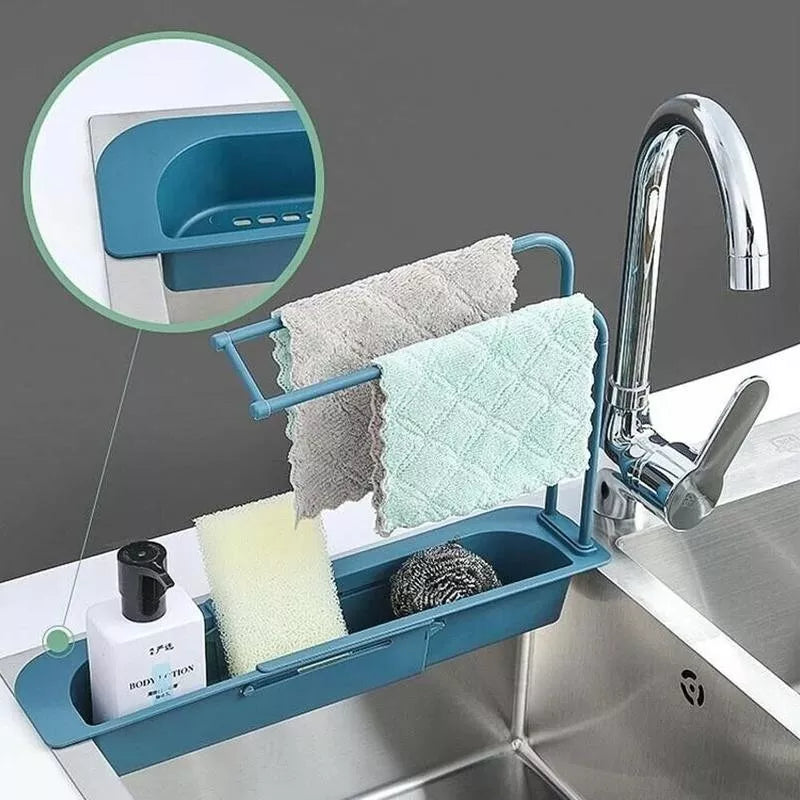 Telescopic Sink Storage Rack Kitchen