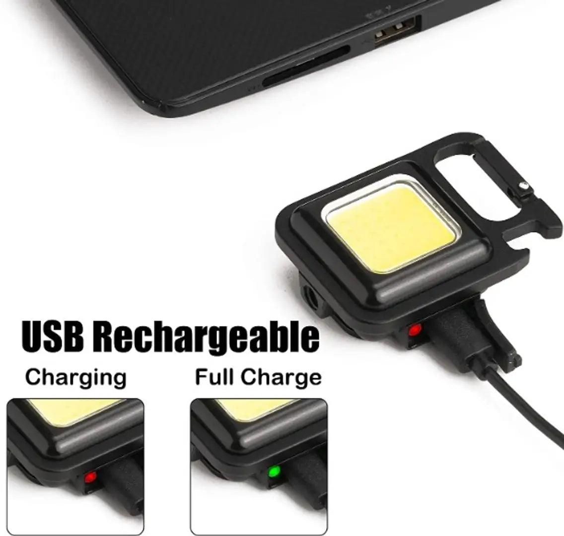 COB Small Flashlight,800 Lumens Rechargeable Keychain Mini Flashlight with 4 Light Modes,