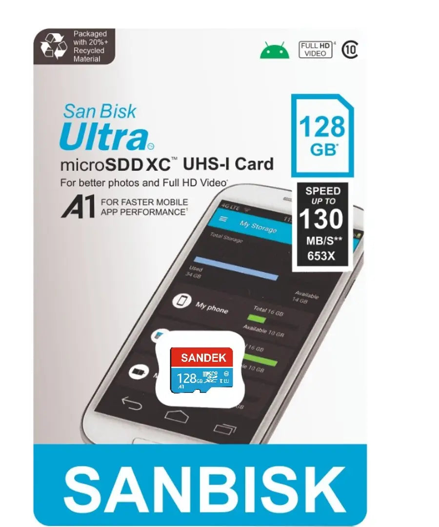 SR KING San,Disk Ultra Micro SD 128GB Class 10 A1 Memory SD Card (Pack of 1) Memory Cards