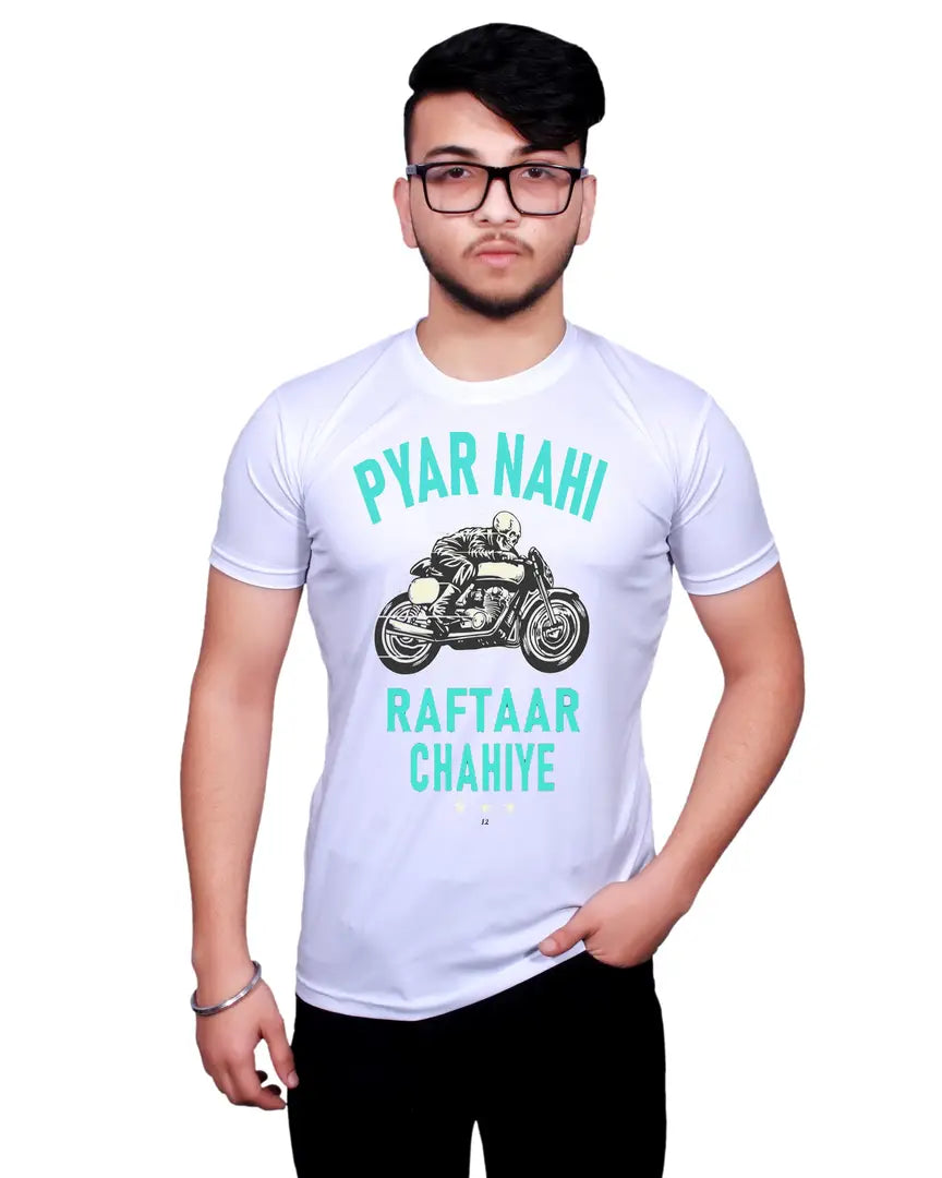 Graphic Printed Round Neck White T-Shirts