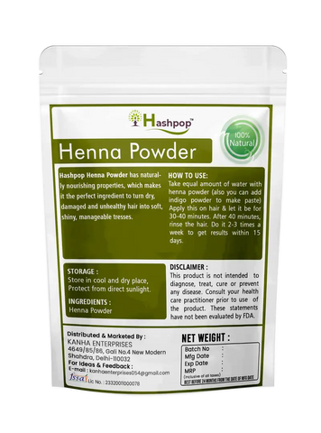 Hashpop Organic And Herbal Henna Leaf Powder For Hair Colour nbsp;200G