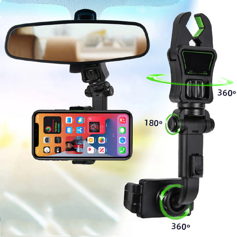 Rearview Mirror Mounted 360 Degree Rotation Universal Phone Holder