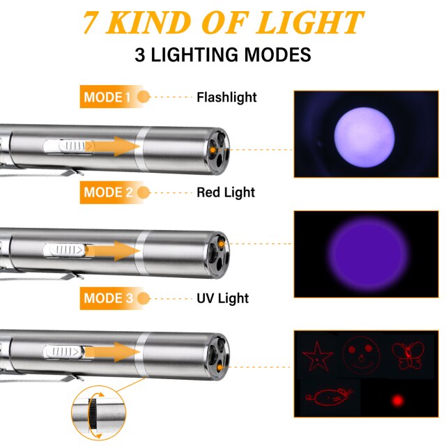 Multifunctional Stainless Steel USB Charging Pet Laser Pointer