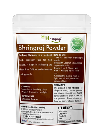 Hashpop Herbal Product Bhringraj Leaves Powder For Fighting Hair Fall Naturally 500Gm Pack Of 1