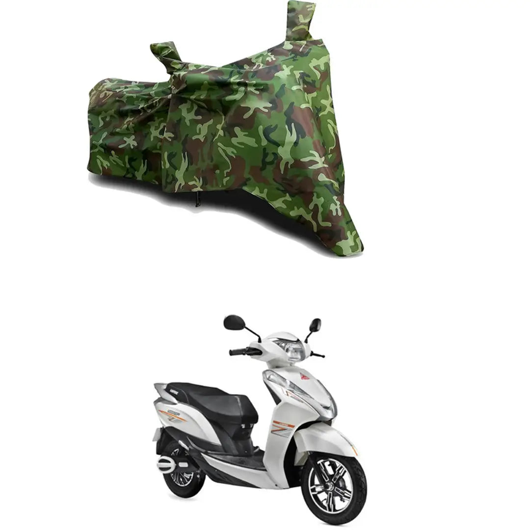 GLAMND-100% Dustproof Bike Scooty Two Wheeler Body Cover Compatible For Ampere Magnus 60 Water Resistance  Waterproof UV Protection Indor Outdor Parking With All Varients[Militry GMJ]