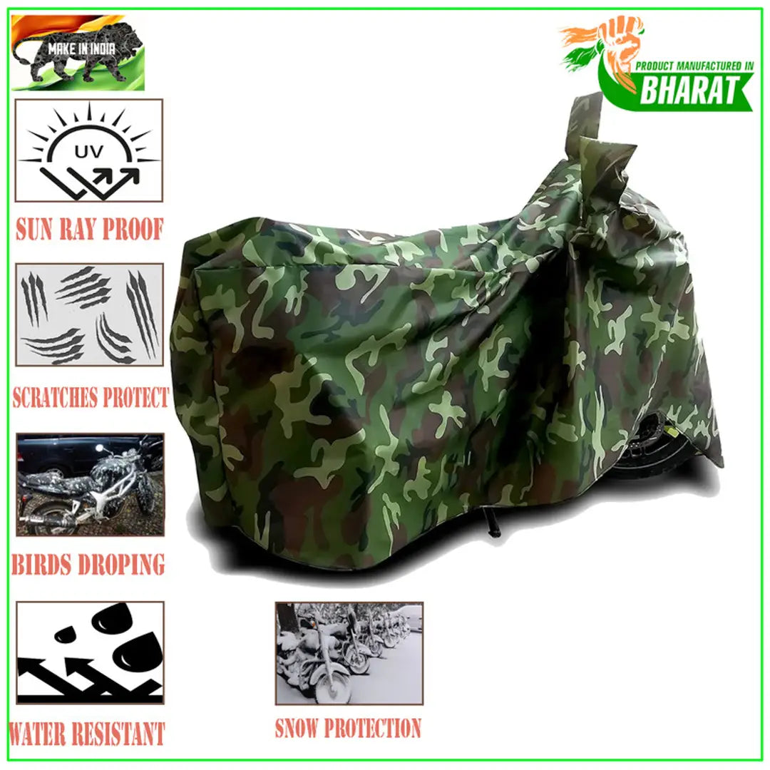 GLAMND-100% Dustproof Bike Scooty Two Wheeler Body Cover Compatible For 22Kymco iFlow STD Water Resistance  Waterproof UV Protection Indor Outdor Parking With All Varients[Militry GMJ]