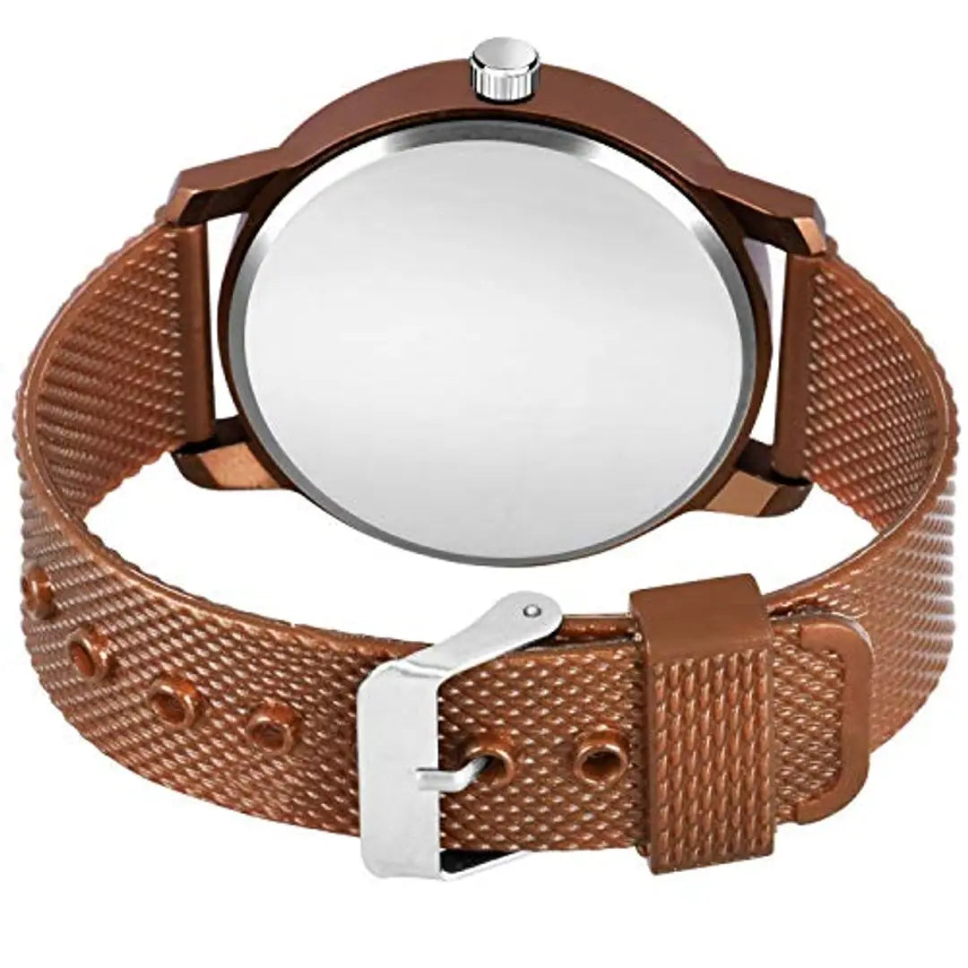 H 544 Premium Range and Attractive Look  Brown Colour Dial  Brown Colour PU Analog Watch for Men