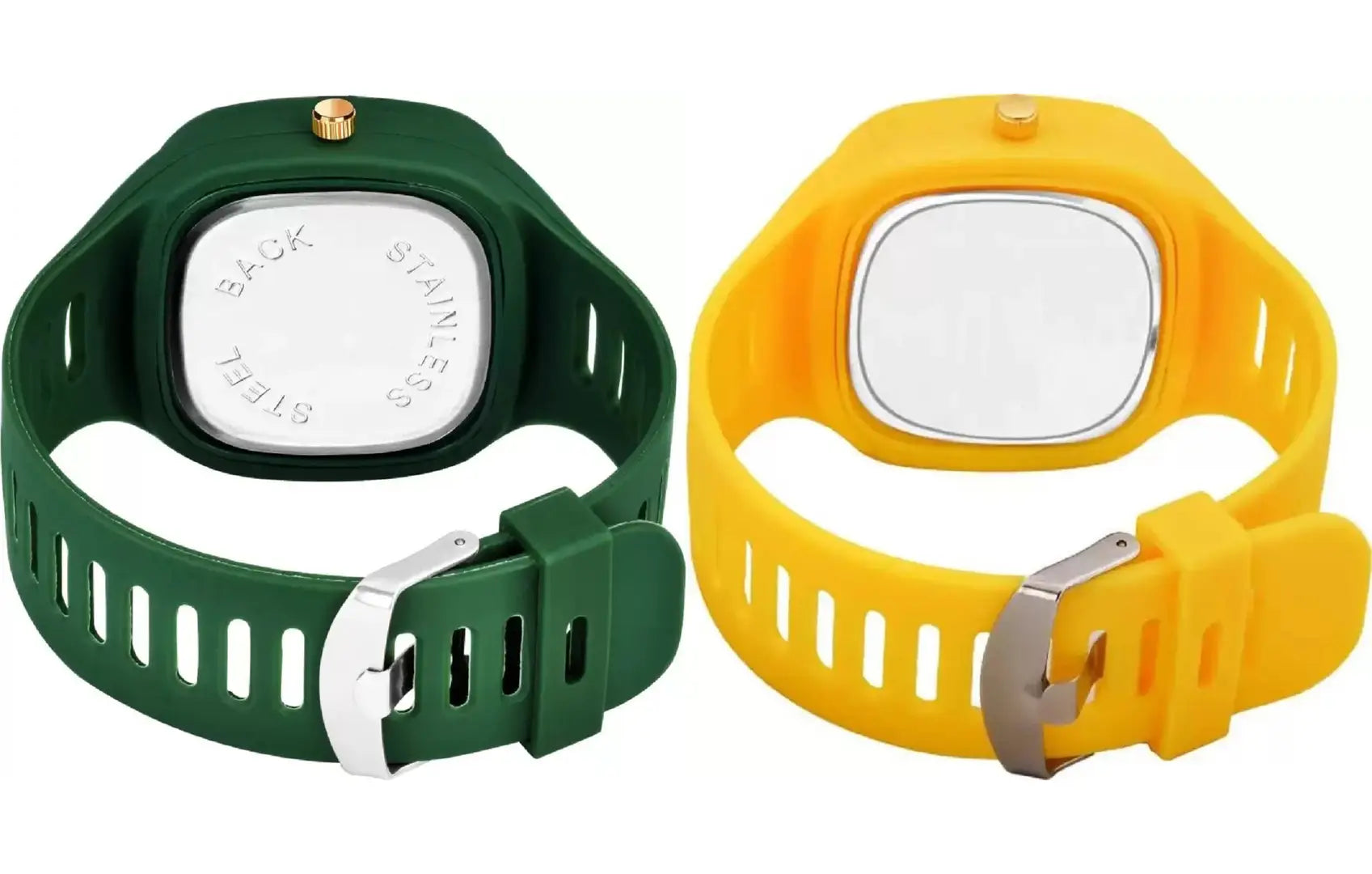 Stylish Multicoloured Silicone Analog Watches For Men Pack Of 2