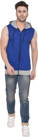 RiseMax Cotton Blend Cut Sleeve Round Neck Regular Fit T-Shirt for Men