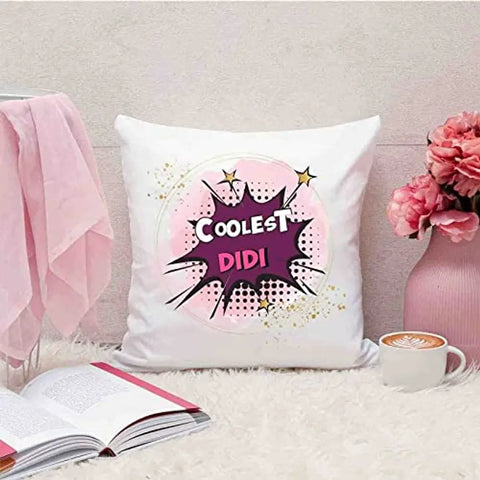 Designer Unicorn Printed Couple Cushion Cover with Filler, Coolest Didi 12X12 inches