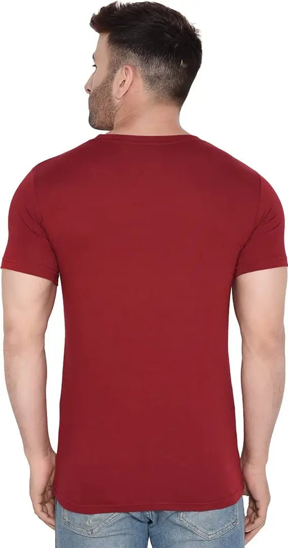 BET Branded Men's Printed Roundneck T Shirt (Medium, Maroon)