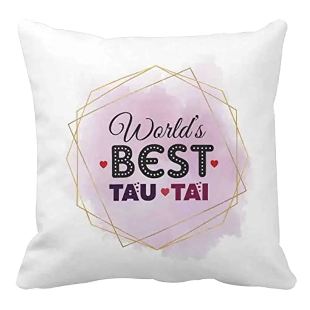 Designer Unicorn Printed Couple Cushion Covers with fillers, World's Best Tau Tai 12X12 inches
