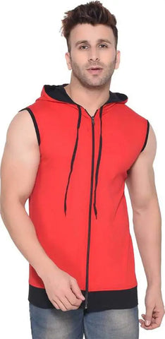 RiseMax Cotton Blend Cut Sleeve Round Neck Regular Fit T-Shirt for Men
