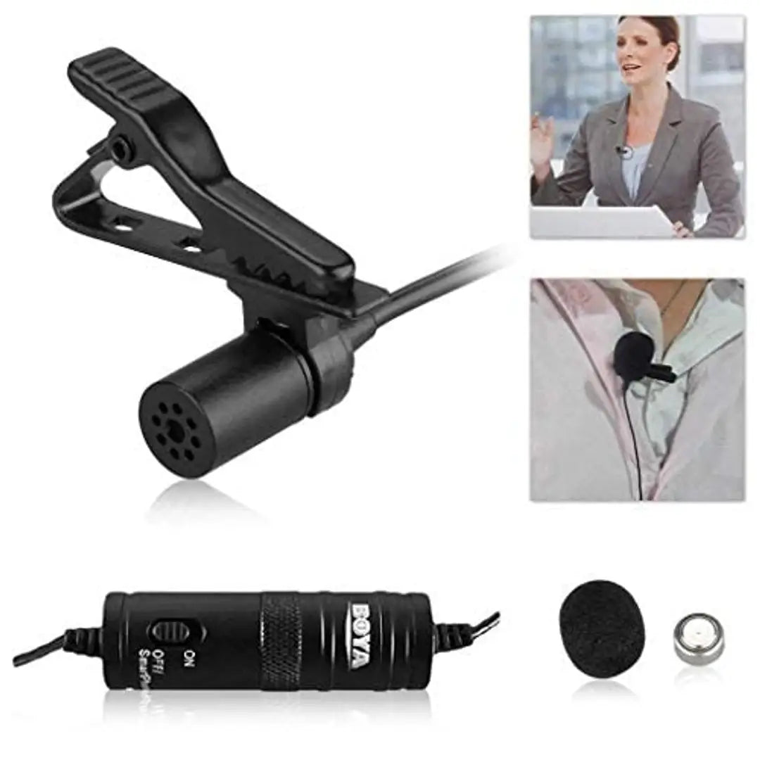BOYA AriMic Microware BO-YA BY-M1 3.5mm Lavalier Condenser Microphone with AriMic Windscreen Windshield for iPhone 7 Plus Smartphones, Dslr, Recorder,Camcorders