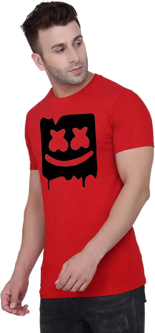 BET Branded Men's Printed Roundneck T Shirt (Medium, RED)
