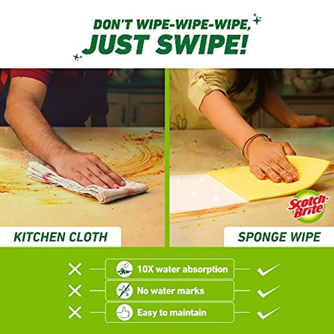 Scotch-Brite Sponge Wipe, Pack of 5 (Color and Print May Vary)