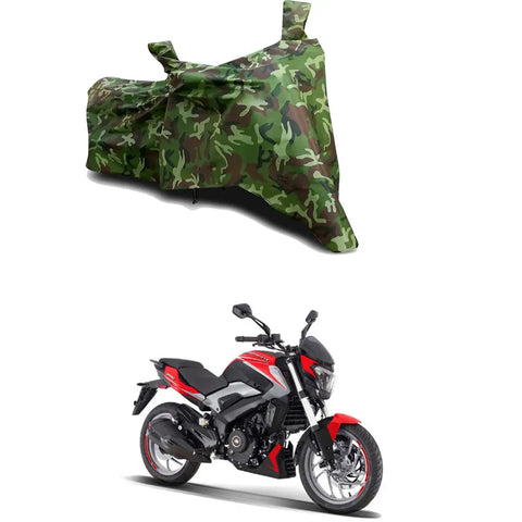 GLAMND-100% Dustproof Bike Scooty Two Wheeler Body Cover Compatible For Bajaj Dominar 250 STD Water Resistance  Waterproof UV Protection Indor Outdor Parking With All Varients[Militry GMJ]