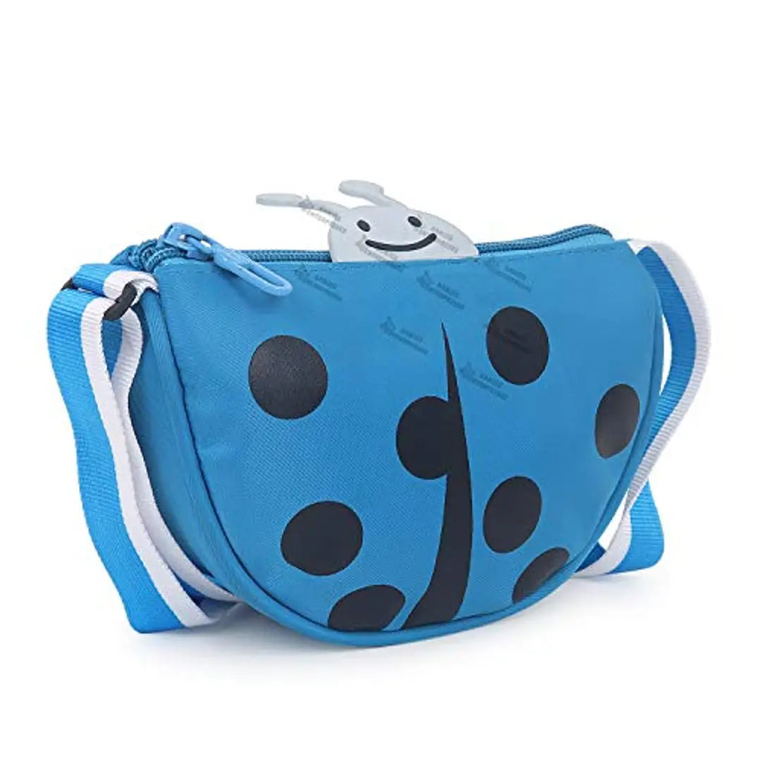 Sanjis Cartoon Character Ladybug Beetle Crossbody Hand Purse for Girls Kids Toddler Mini Cute Handbags Shoulder Messenger Phone Purse Wallet Sling Bag For Girls (Blue And Black)