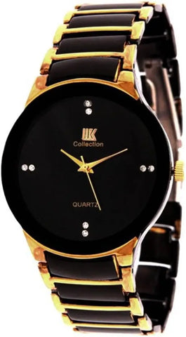 Black Analog Metal Trendy Watch