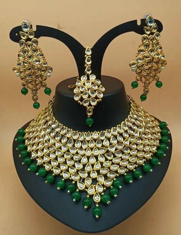 Gold Tone Kundan Bridal Choker Jewellery Set