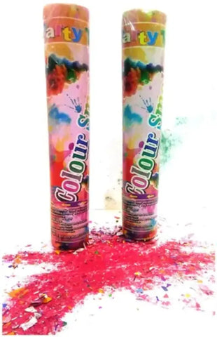 Color Smoke Fountain Multicolored For Festival, Holi Gulal Popper 2Pcs