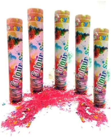 Color Smoke Fountain Multicolored For Festival, Holi Gulal Popper 5Pcs