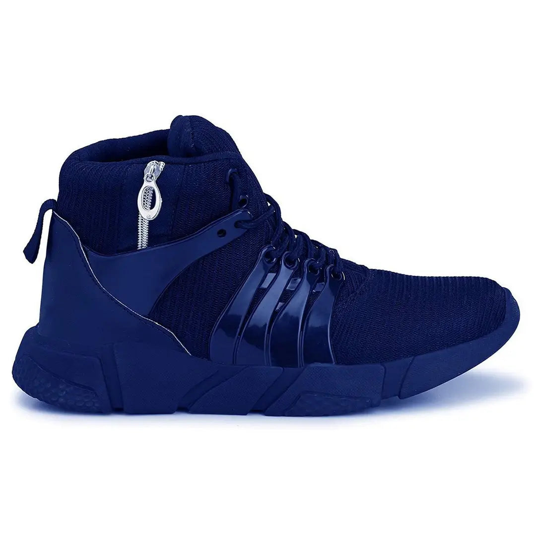 Stylish Navy Blue Mesh Running Sports Shoes For Men
