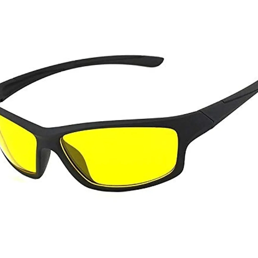 Trendy Yellow Uv Protection Night Drive Sports Sunglass For Men And Women
