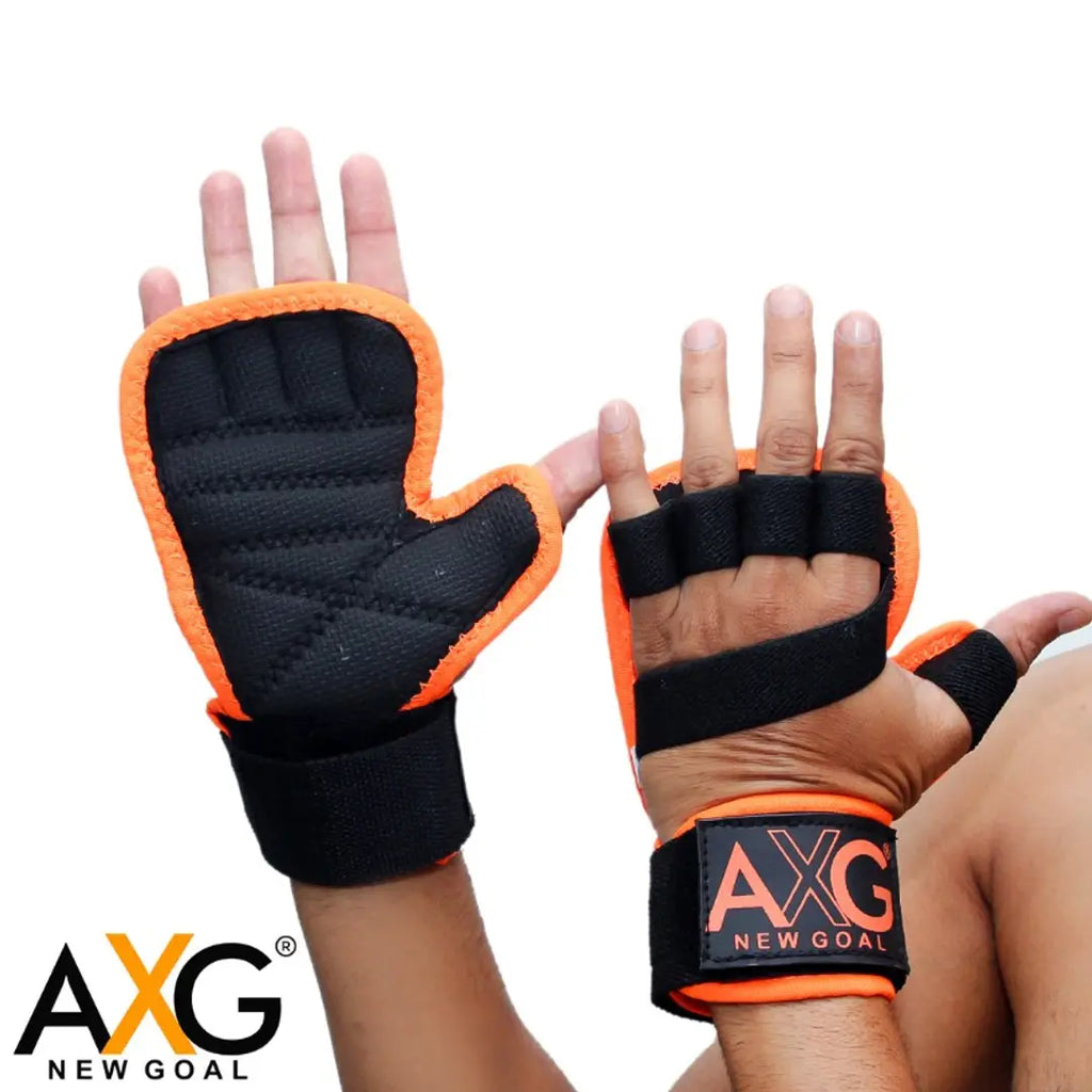 AXG NEW GOAL High Weight Lifting Support (1 Pair) Gym  Fitness Gloves (Medium)