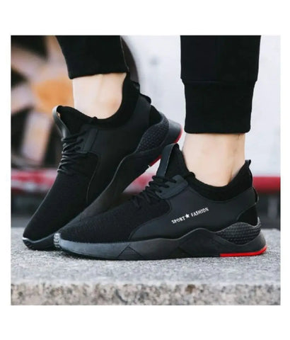 Black Outdoor Sports Sneakers for Men