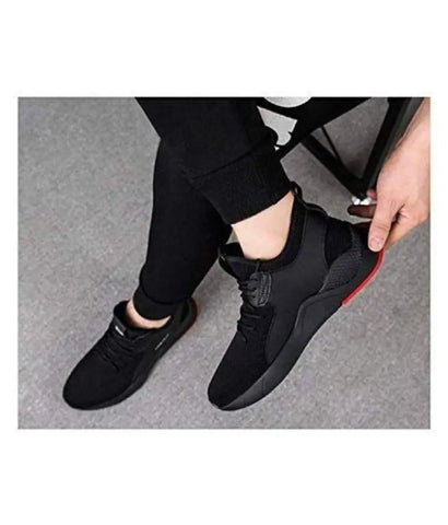 Black Outdoor Sports Sneakers for Men