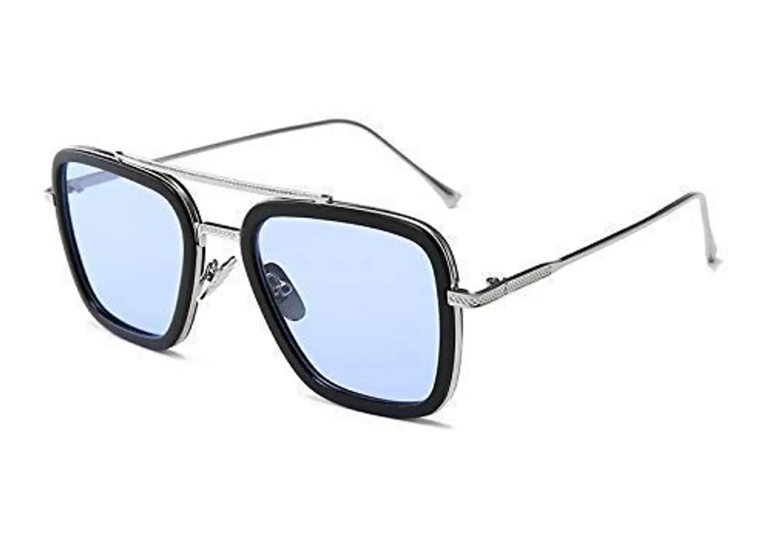 Tony Stark Square Metal Sunglasses For Men  Women