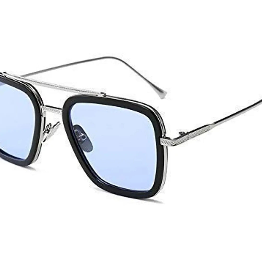 Tony Stark Square Metal Sunglasses For Men  Women