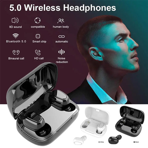 Stylish Black Bluetooth 5.0 Wireless Headphone