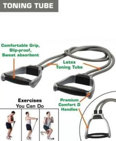 Home Workout Full Body Pull rope Elastic Resistance Tube  (Grey)