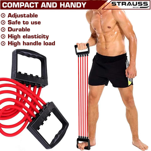 Heavy Duty 5 Latex Cord Exerciser Chest Expander ring Chest Puller Resistance Tubenbsp;nbsp;(Multicolour)