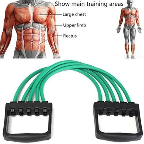 Heavy Duty 5 Latex Cord Exerciser Chest Expander ring Chest Puller Resistance Tubenbsp;nbsp;(Multicolour)