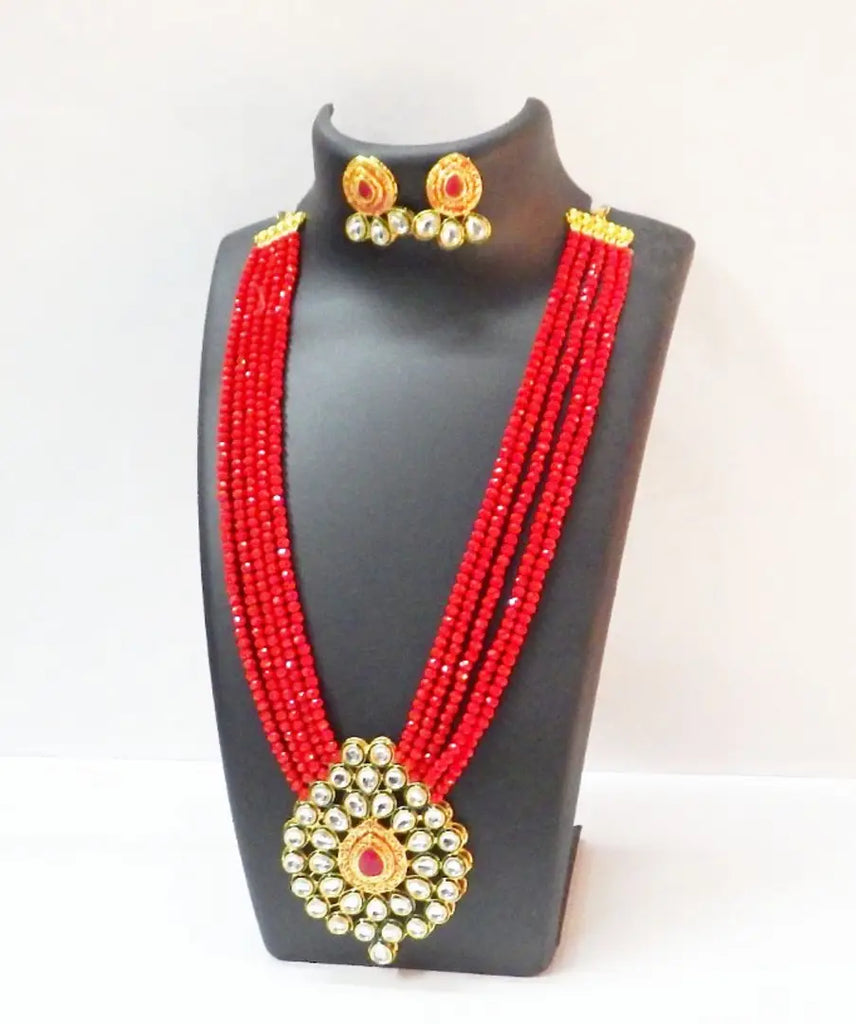 Trendy Alloy Kundan Necklace With Earring for Women