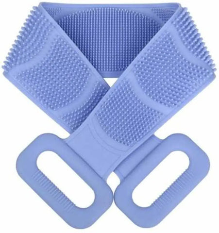 Soft Silicone Back Scrubber Brush Cum Belt for Exfoliating Shower Bath- Double Sides