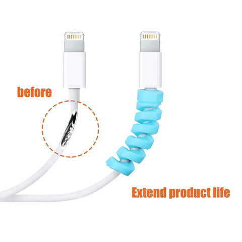 Charger Cable Protector Data Cable Saver Charging Cord Protective Cable Cover (8 Pieces, Set Of 2)