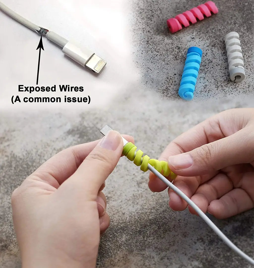 Charger Cable Protector Data Cable Saver Charging Cord Protective Cable Cover (8 Pieces, Set Of 2)