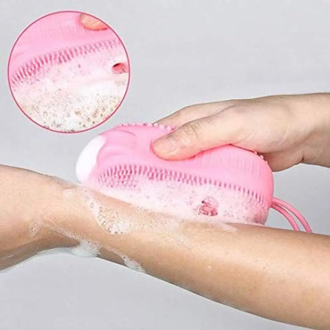 Silicone Bubble Bath Quick Foaming Scrubbing Soft Rubbing Massage Body Cleaner Brush Pack of-1