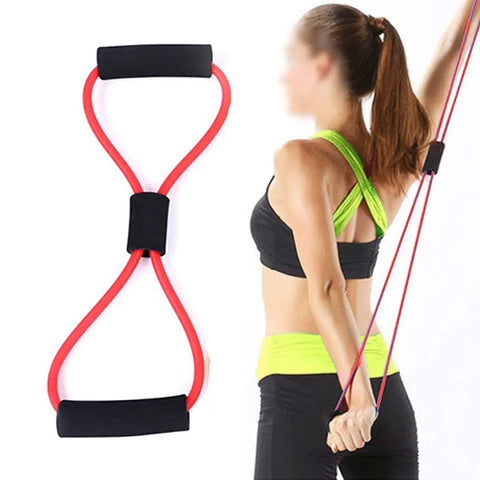 Total Body Fitness Stretch Body Toning And Stretching Travel Exercise Tube 8 Type Resistance Band Exercise Tube