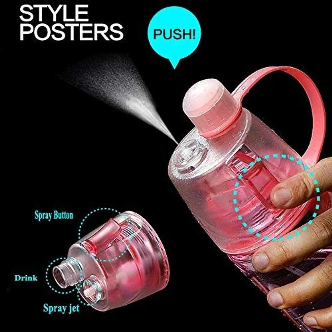 Drinking Water Bottle And Spray Gun for Water Sprinkle For Gym  & Sports Use