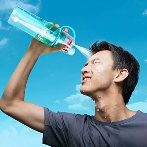 Drinking Water Bottle And Spray Gun for Water Sprinkle For Gym  & Sports Use